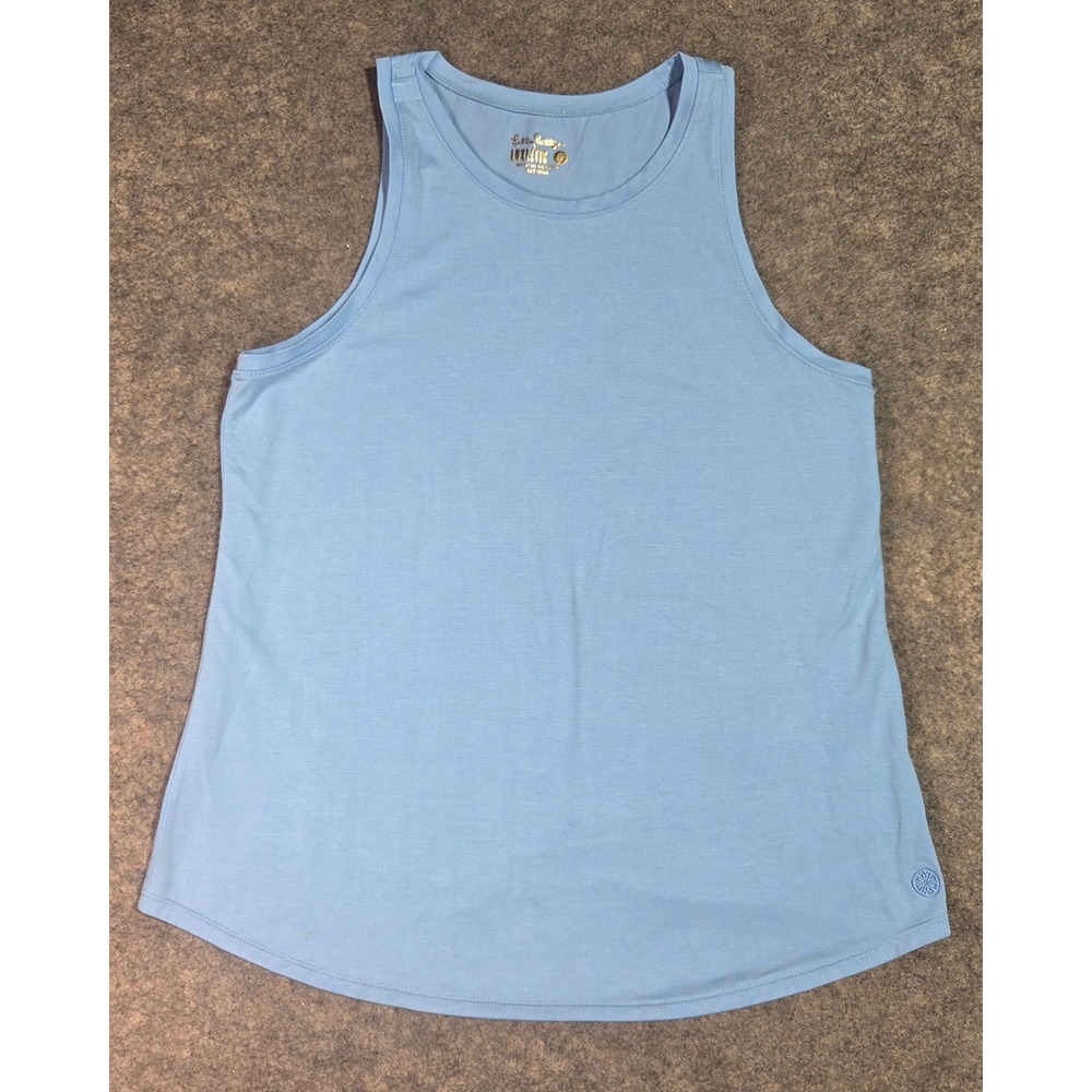 Lilly Pulitzer Luxletic Light Blue Rayon Blend Tank Top Sleeveless Size Small